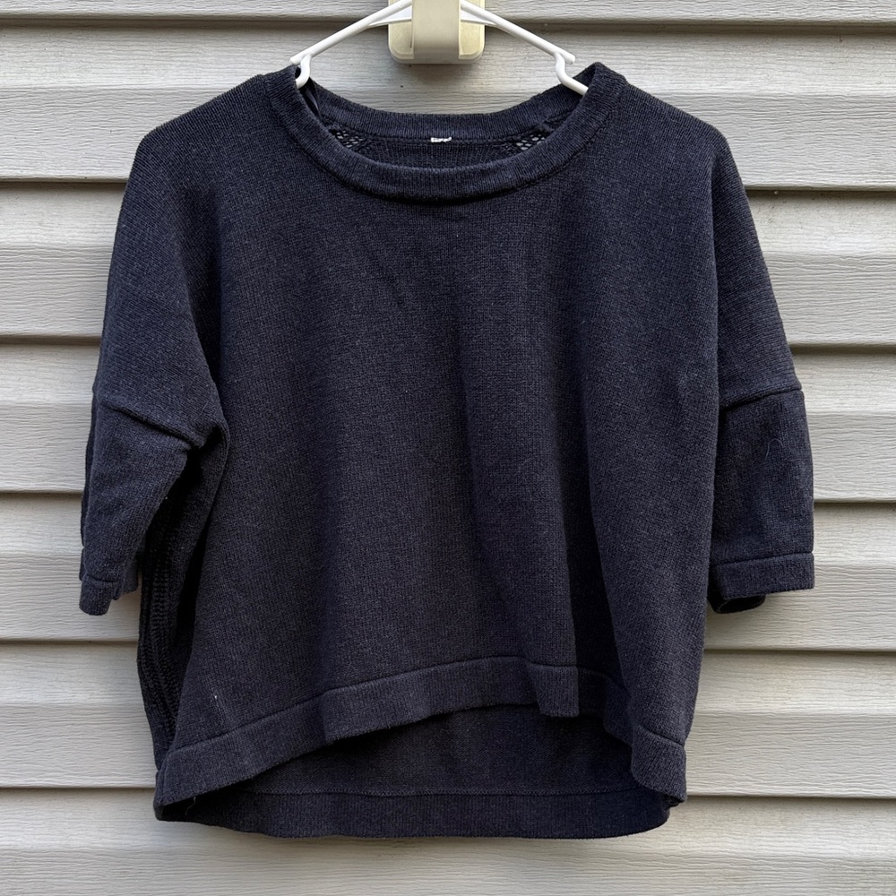 Lululemon | Bhakti Reality Short Sleeve Sweater Top Naval Blue